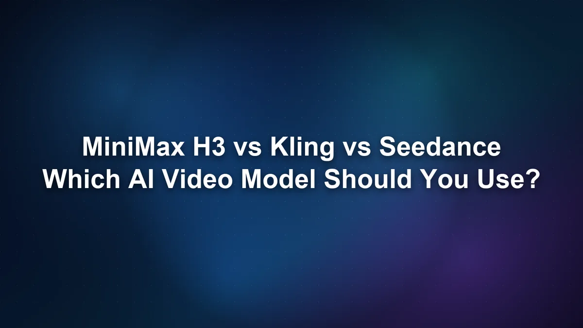 MiniMax H3 vs Kling vs Seedance: Which AI Video Model Should You Use?